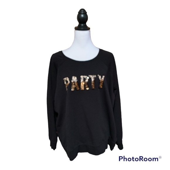 Torrid party gold sequin & Black sweatshirt size 3X - Picture 2 of 7